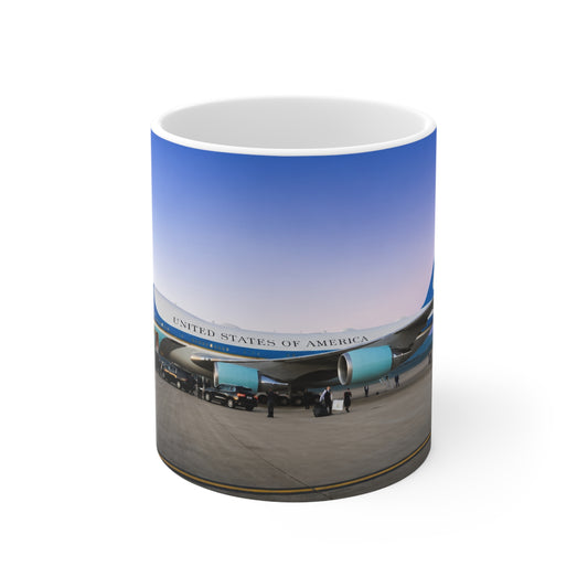 Air Force One Ceramic Coffee Mug — Presidential Plane Photo Coffee Cup (11oz, 15oz)