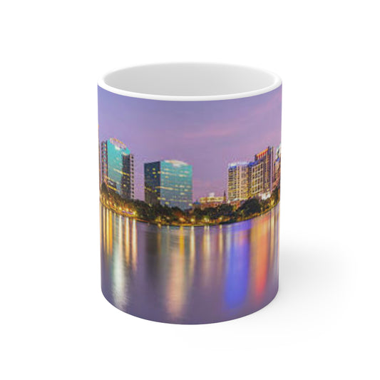 Orlando Night Skyline Ceramic Coffee Mug — Cityscape 11oz & 15oz