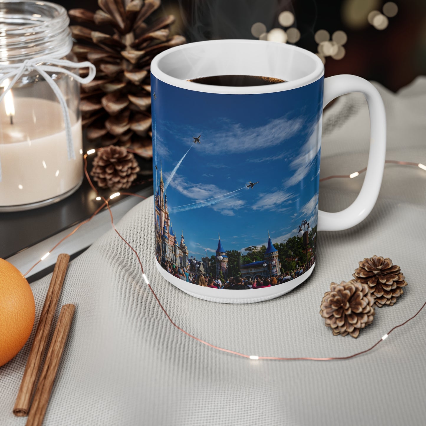 Magic Kingdom Fly over Ceramic Mug — 11oz/15oz Souvenir Coffee Cup