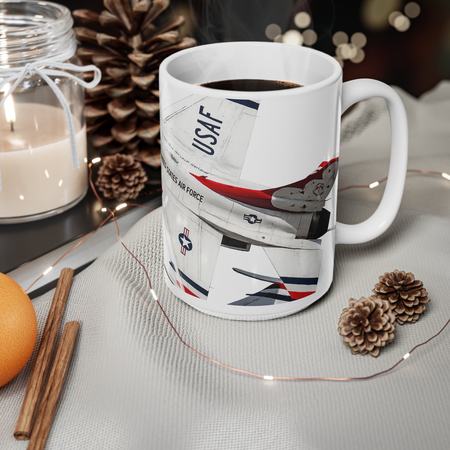 USAF Thunderbirds Jet Ceramic Mug — 11oz & 15oz Coffee Cup