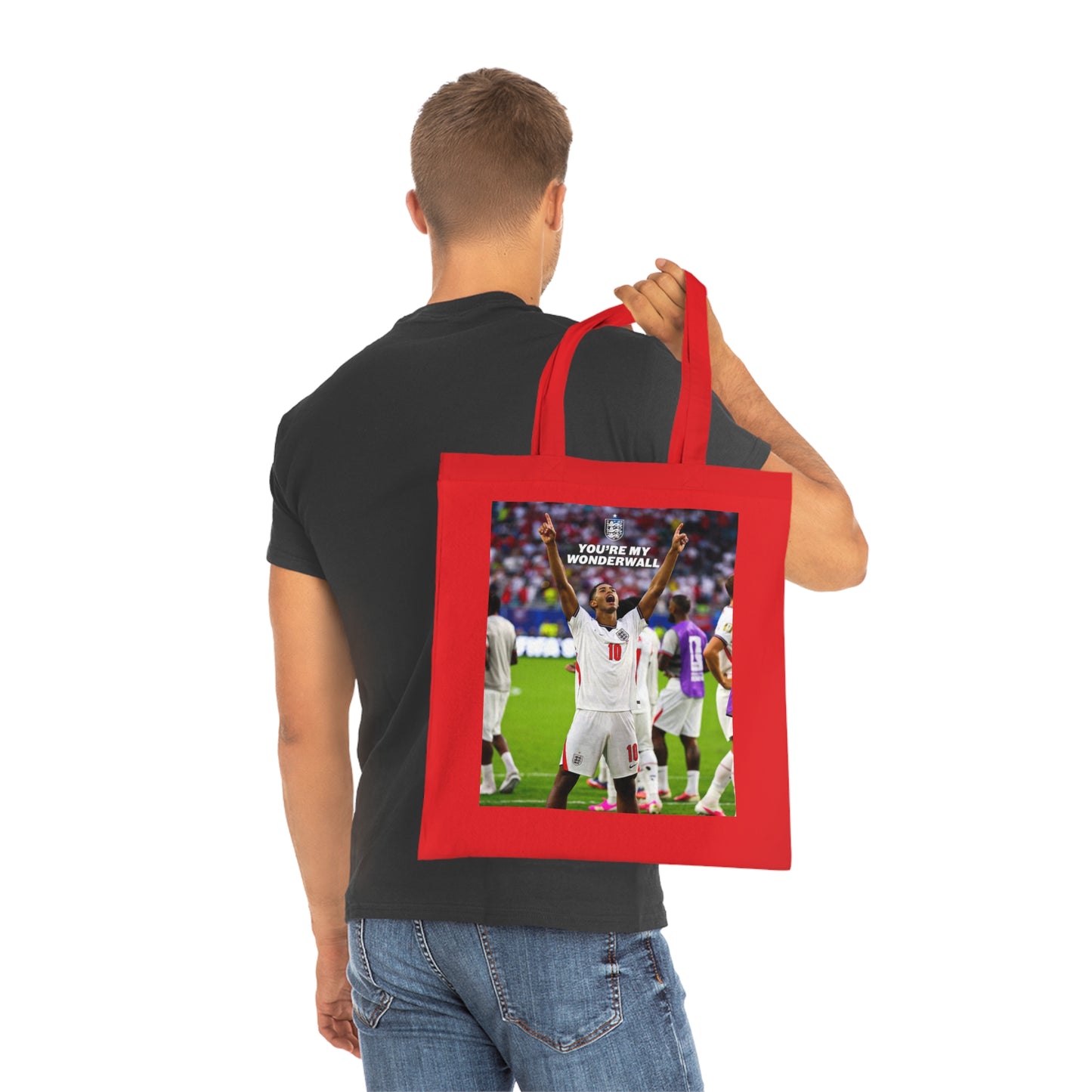 Jude Bellingham England Celebration Cotton Tote — "You're My Wonderwall" Stadium Photo Bag