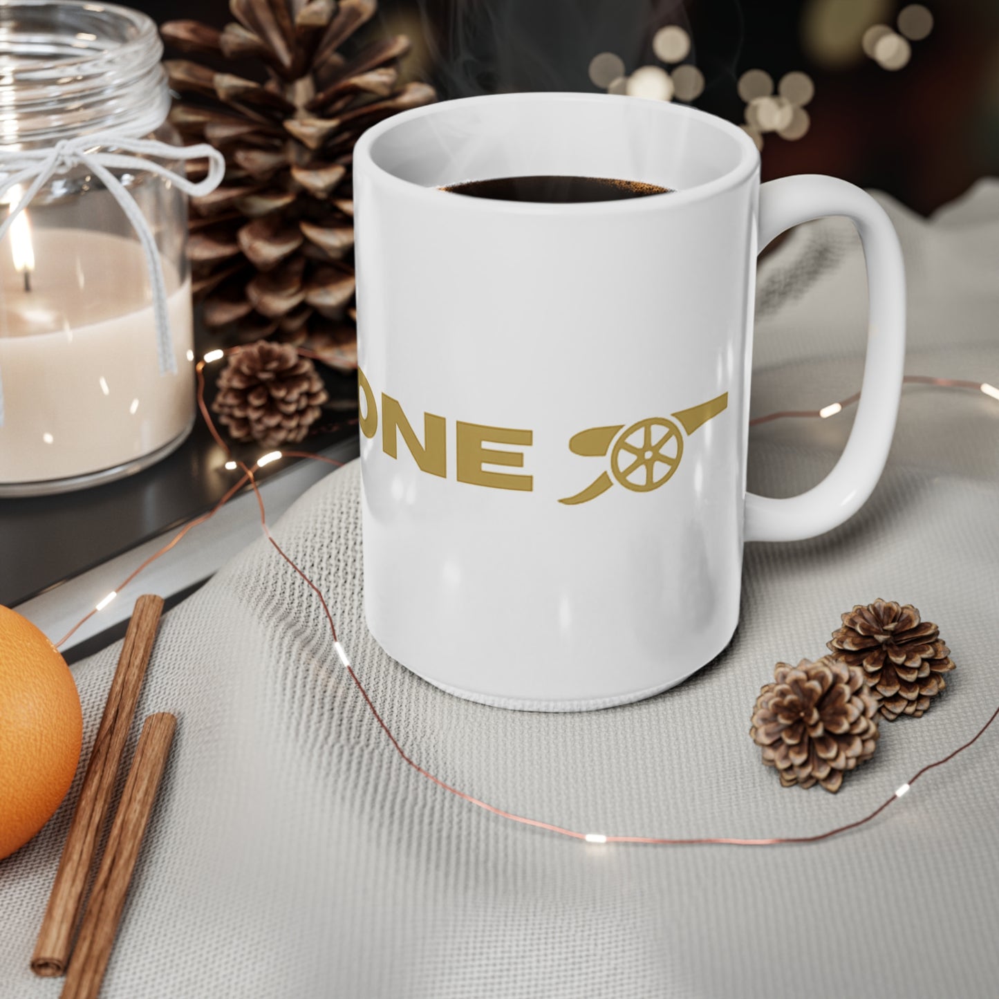 "It's Done" Arsenal Champions Gold Text Ceramic Coffee Mug — 11oz & 15oz
