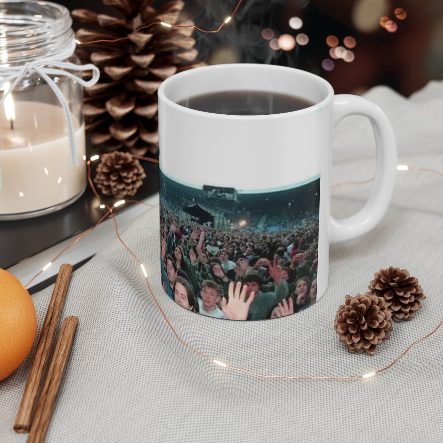 Oasis at Maine Road Concert Crowd Photo Coffee Mug - Live Stadium Crowd 11oz & 15oz Ceramic Mug