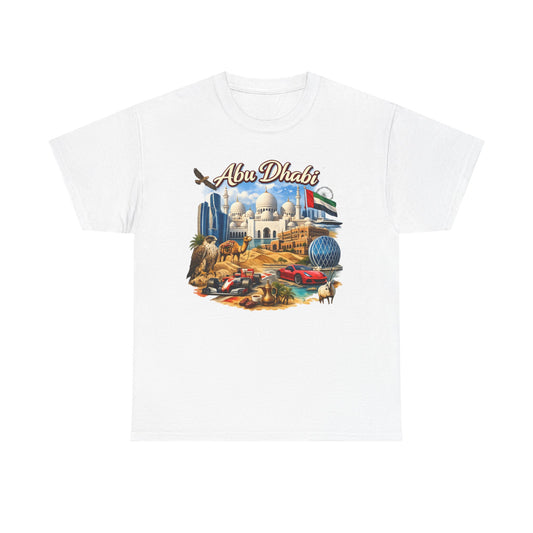 Abu Dhabi Landmark Collage T-Shirt — UAE Travel Souvenir Tee