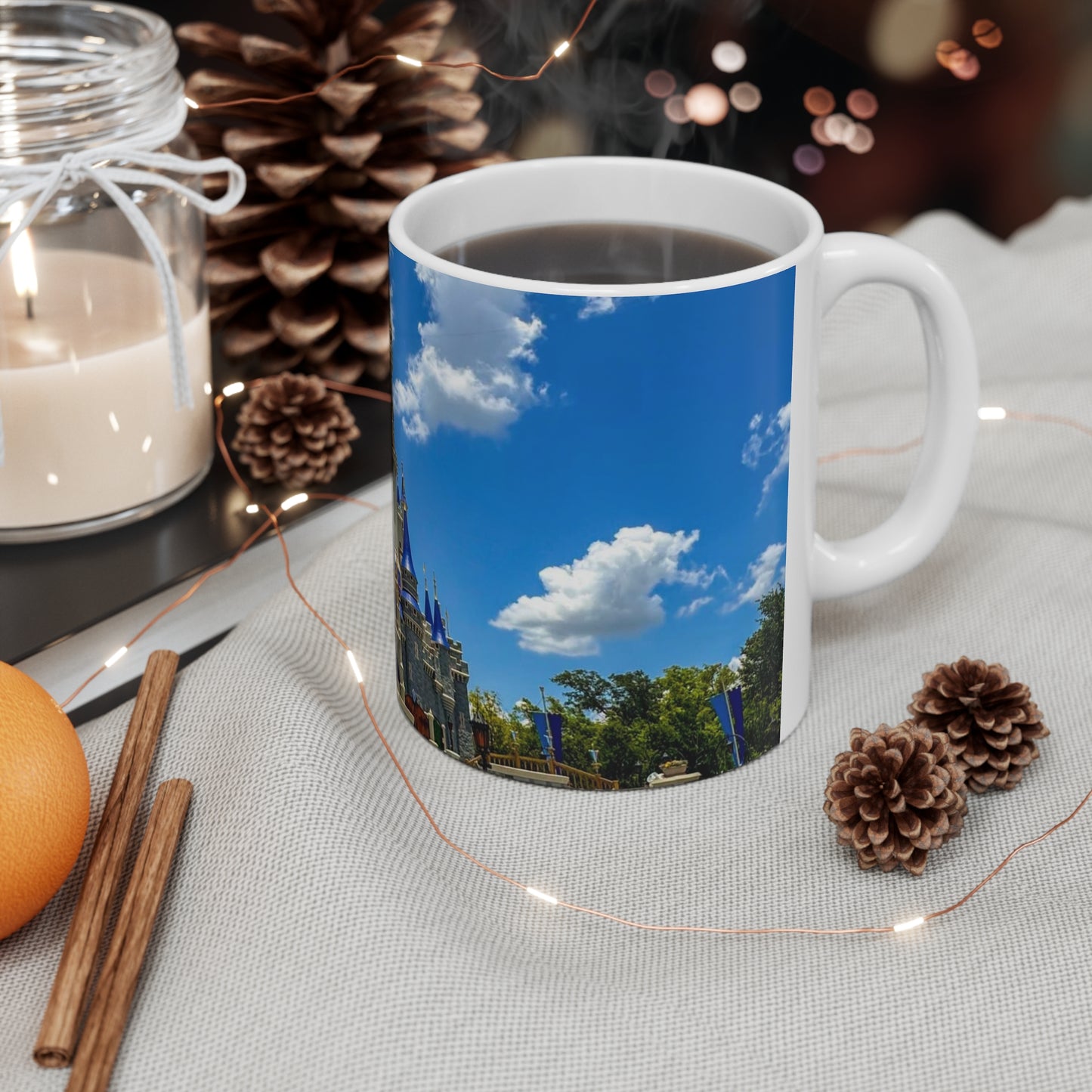 DIsney Castle Photo Ceramic Mug — Fantasy Theme Park Coffee Cup (11oz & 15oz)