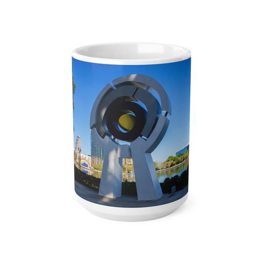 Orlando Lake Eola City Sculpture Photo Coffee Mug — Modern Urban Landmark Ceramic Mug (11oz/15oz)