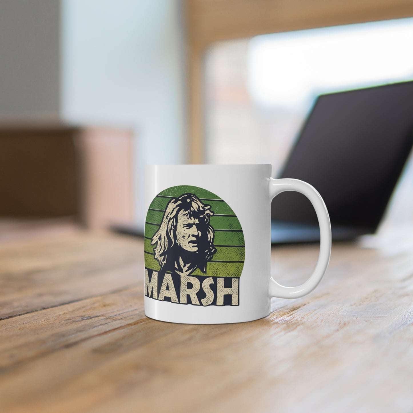 Rodney Marsh Vintage Portrait Mug — Retro Green Ceramic Coffee Cup (11oz & 15oz)