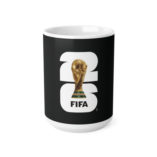 FIFA World Cup Trophy / Black Logo Ceramic Coffee Mug – 11oz & 15oz