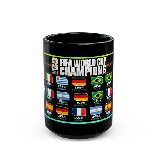 FIFA World Cup Champions Black Mug – All Winning Nations Timeline (11oz/15oz)