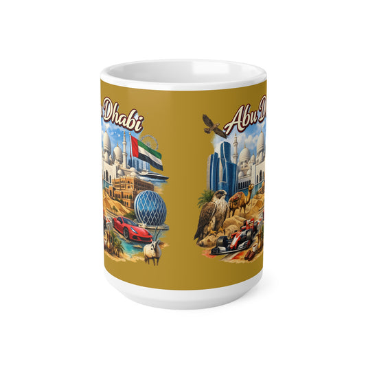Abu Dhabi Skyline Ceramic Mug — 11oz & 15oz Souvenir Coffee Cup