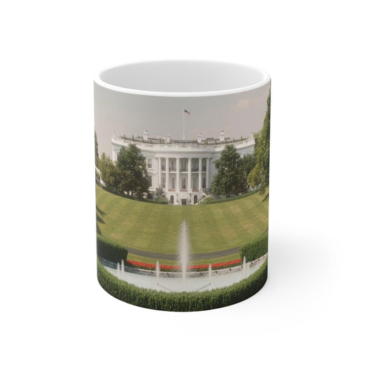 White House Scenic Photo Mug — Presidential Landmark Ceramic Coffee Cup (11oz & 15oz)