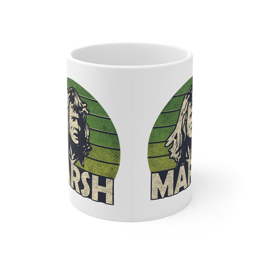Rodney Marsh Vintage Portrait Mug — Retro Green Ceramic Coffee Cup (11oz & 15oz)