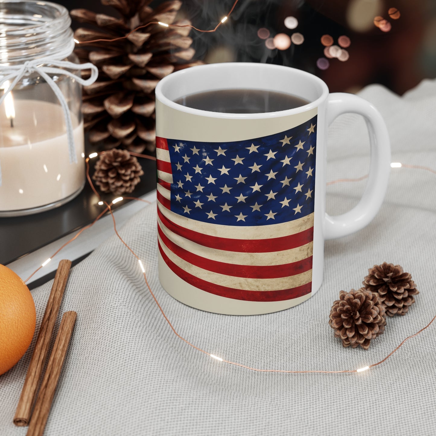 Irish American Flag Knot Coffee Mug — USA & Ireland Pride Ceramic Mug (11oz, 15oz)