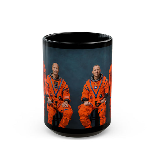Artemis III Crew Photo Black Mug — Spaceflight Cosmonaut Portrait Coffee Cup (11oz/15oz)