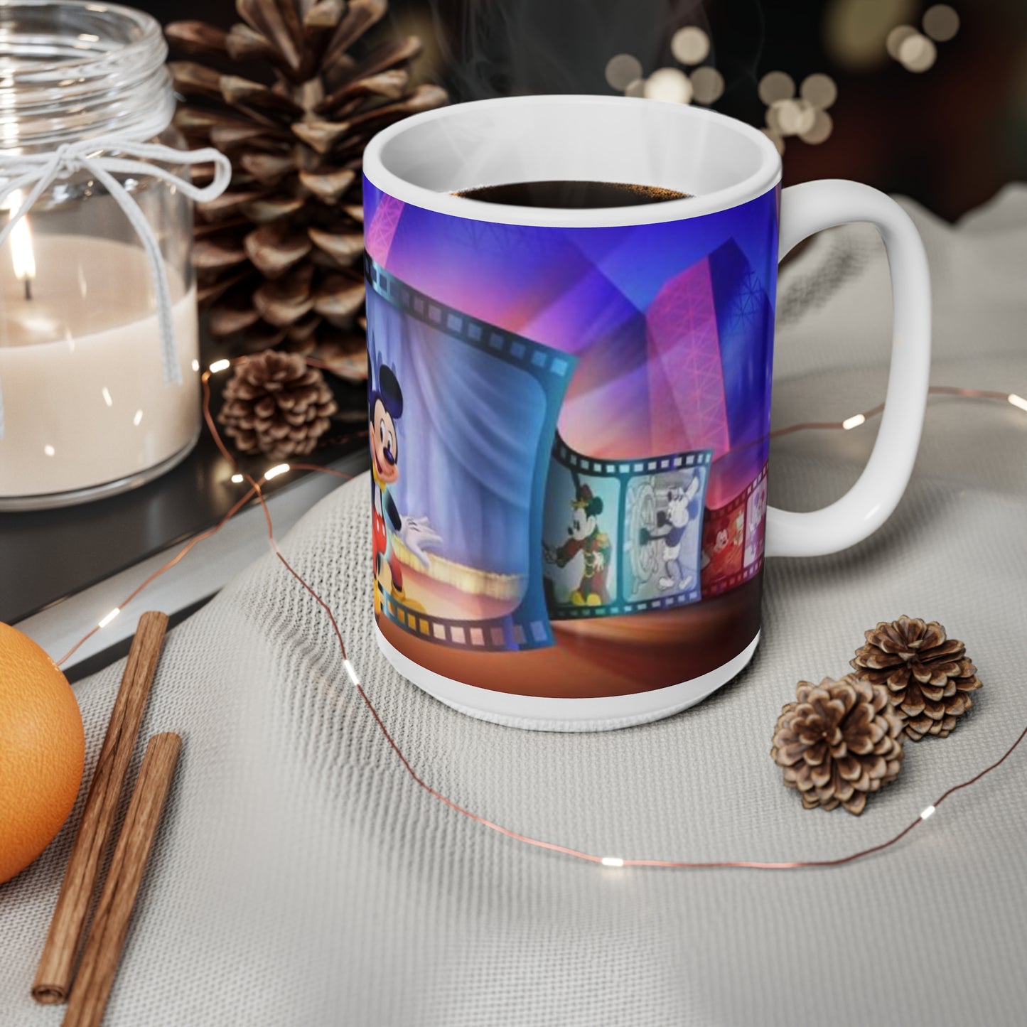 Animated Mouse Movie Theater Ceramic Mug — 11oz & 15oz