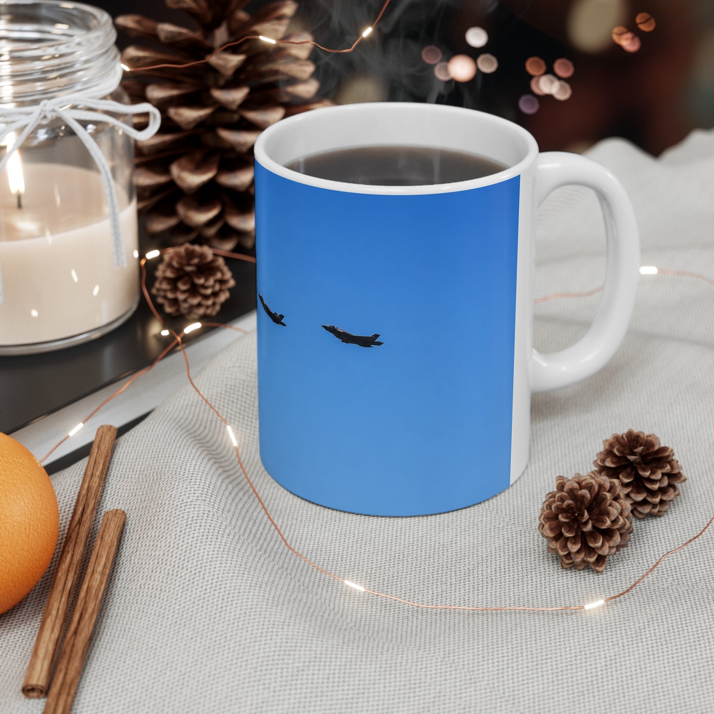 US Military over New York City Ceramic Coffee Cups, 11oz, 15oz
