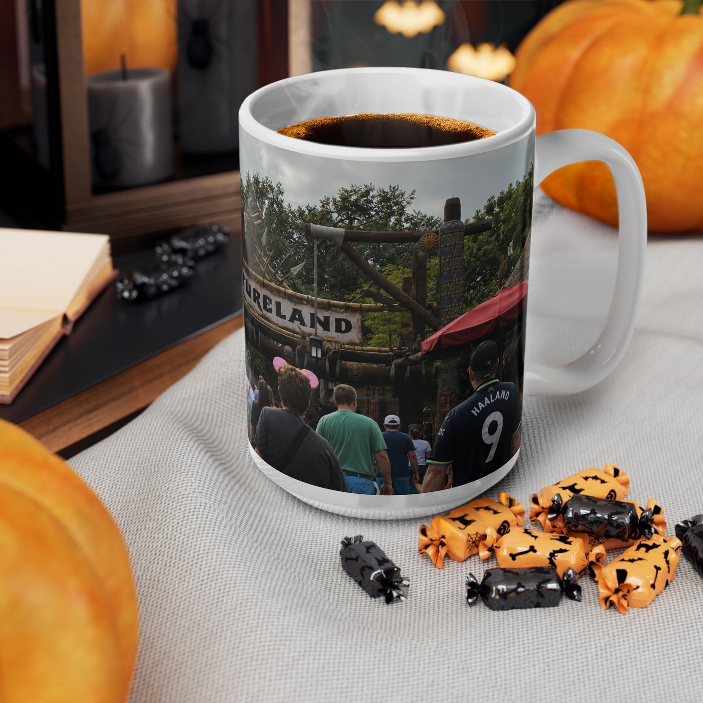Adventureland Entrance Photo Ceramic Mug — Theme Park Travel Souvenir (11oz & 15oz)