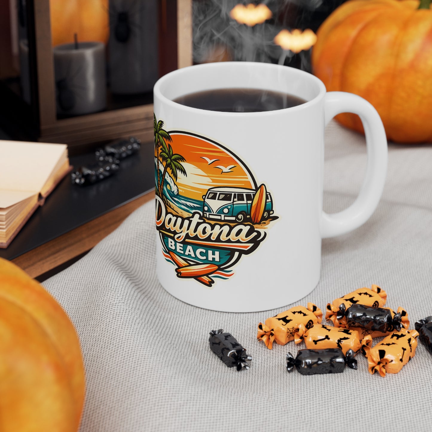 Daytona Beach Ceramic Coffee Cups, 11oz, 15oz