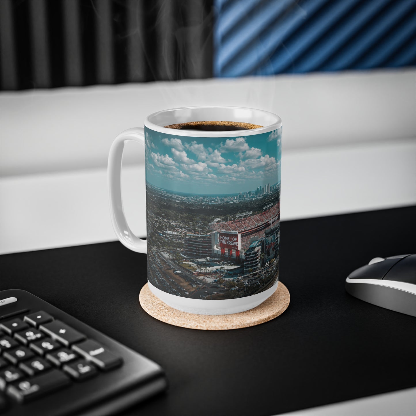 Tampa Bay Raymond James Stadium Aerial Photo Mug – Skyline Coffee Cup (11oz & 15oz)