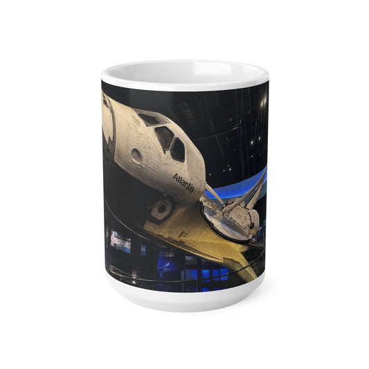 Space Shuttle Atlantis Photo Coffee Mug — NASA Spacecraft Souvenir Ceramic Cup (11oz/15oz)