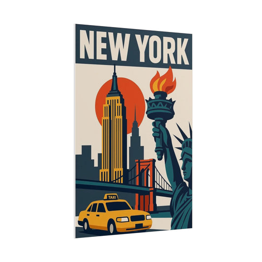 New York City Retro Travel Poster — Rolled Art Print