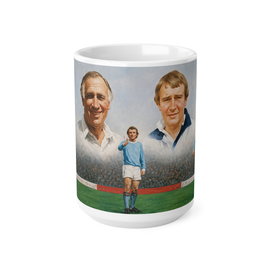 Mercer, Allison, Bell, Lee and Summerbee Manchester City Soccer Legends Ceramic Mug — Vintage Football Players 11oz/15oz