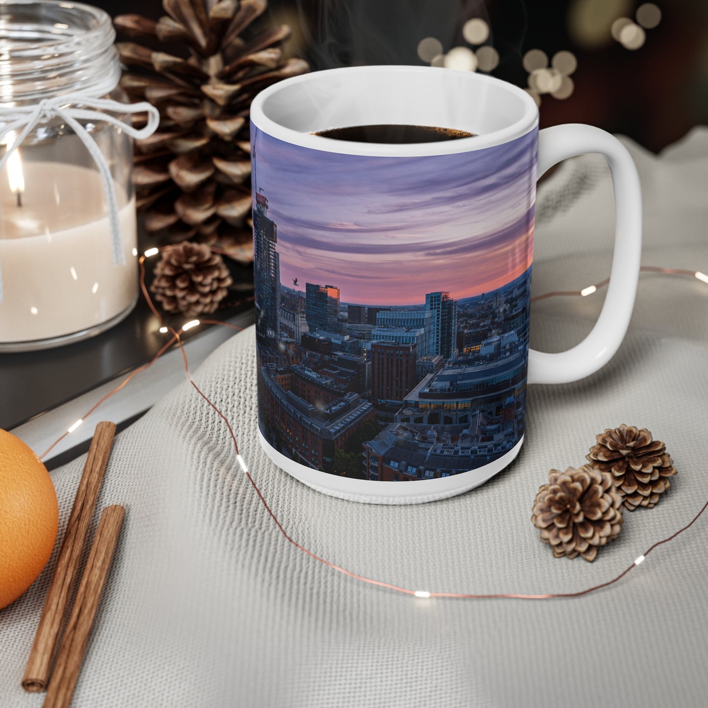 City Skyline Coffee Mug — Manchester Evening Skyline 11oz/15oz