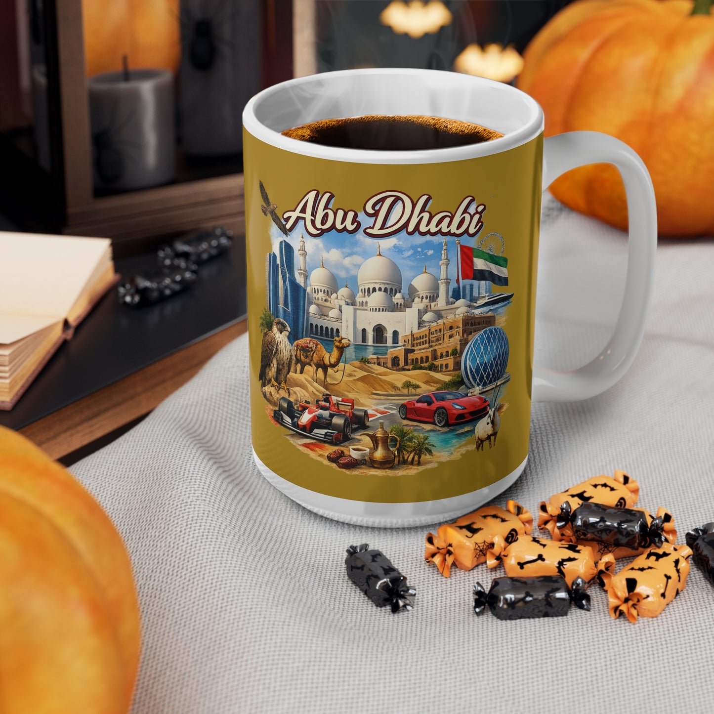Abu Dhabi Skyline Ceramic Mug — 11oz & 15oz Souvenir Coffee Cup