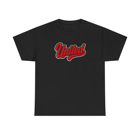 United Retro Script Tee — Vintage Red Logo T‑Shirt
