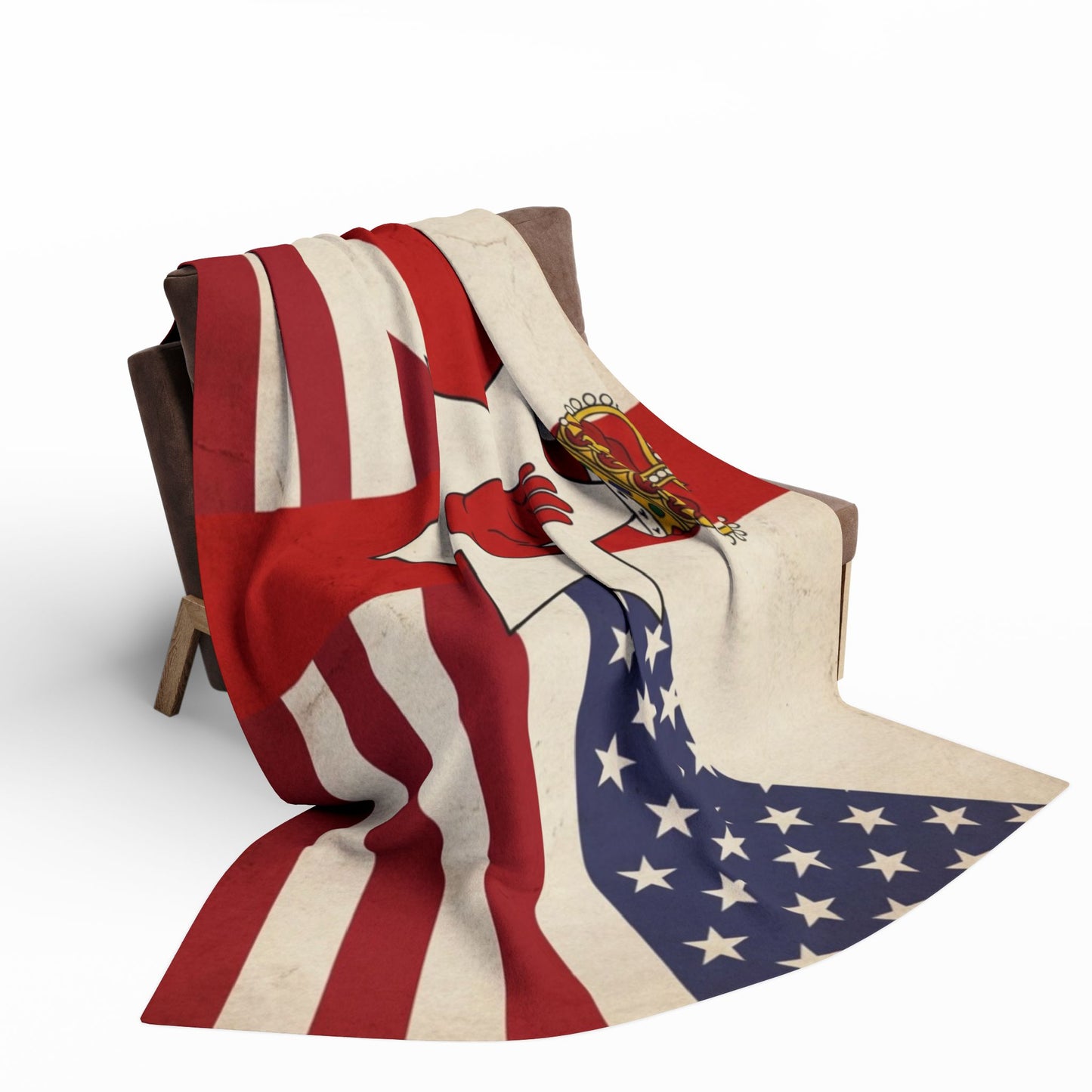 Northern Ireland & USA Flags Fleece Blanket — Vintage British/USA Ulster Flag Design