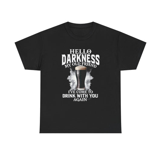 Beer T-Shirt — "Hello Darkness My Old Friend" Pint Graphic Tee