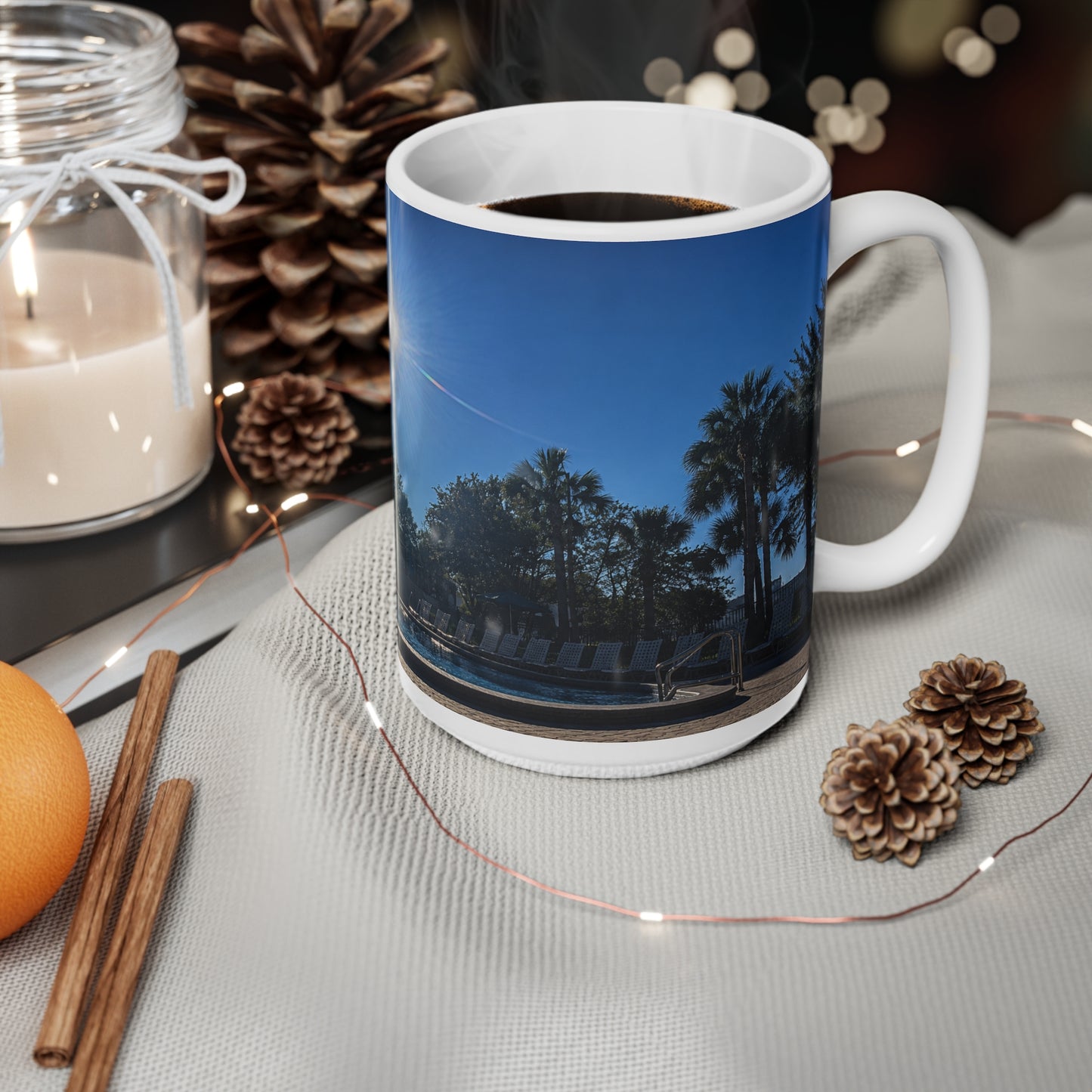 Rosen Inn Closest to Universal Sunrise Poolside Mug — 11oz & 15oz Ceramic Coffee Cup