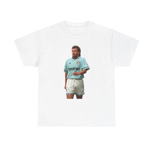 Uwe Rosler Manchester City Legend Graphic Tee - Retro Football Kit Print