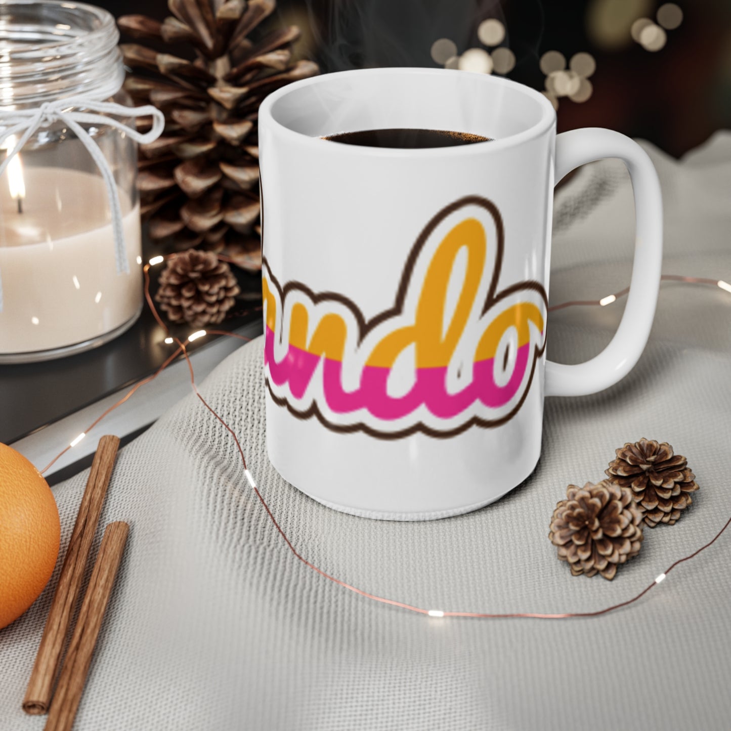 Orlando Retro Script Ceramic Mug — Colorful City Souvenir (11oz & 15oz)
