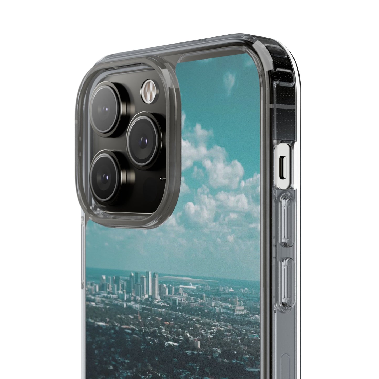 Tampa Bay Raymond James Stadium Clear Phone Case — Aerial City Stadium Design