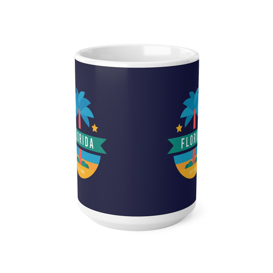 Florida Palm Beach Coffee Mug — Retro Vacation Ceramic Mug (11oz & 15oz)