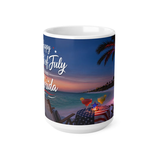 Fourth of July Florida Coffee Mug — "Happy Fourth of July from Florida" 11oz/15oz