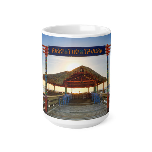 Rikki Tiki Tavern Cocoa Beach Beach Mug — Tropical Tiki Bar Ceramic Coffee Cup (11oz & 15oz)