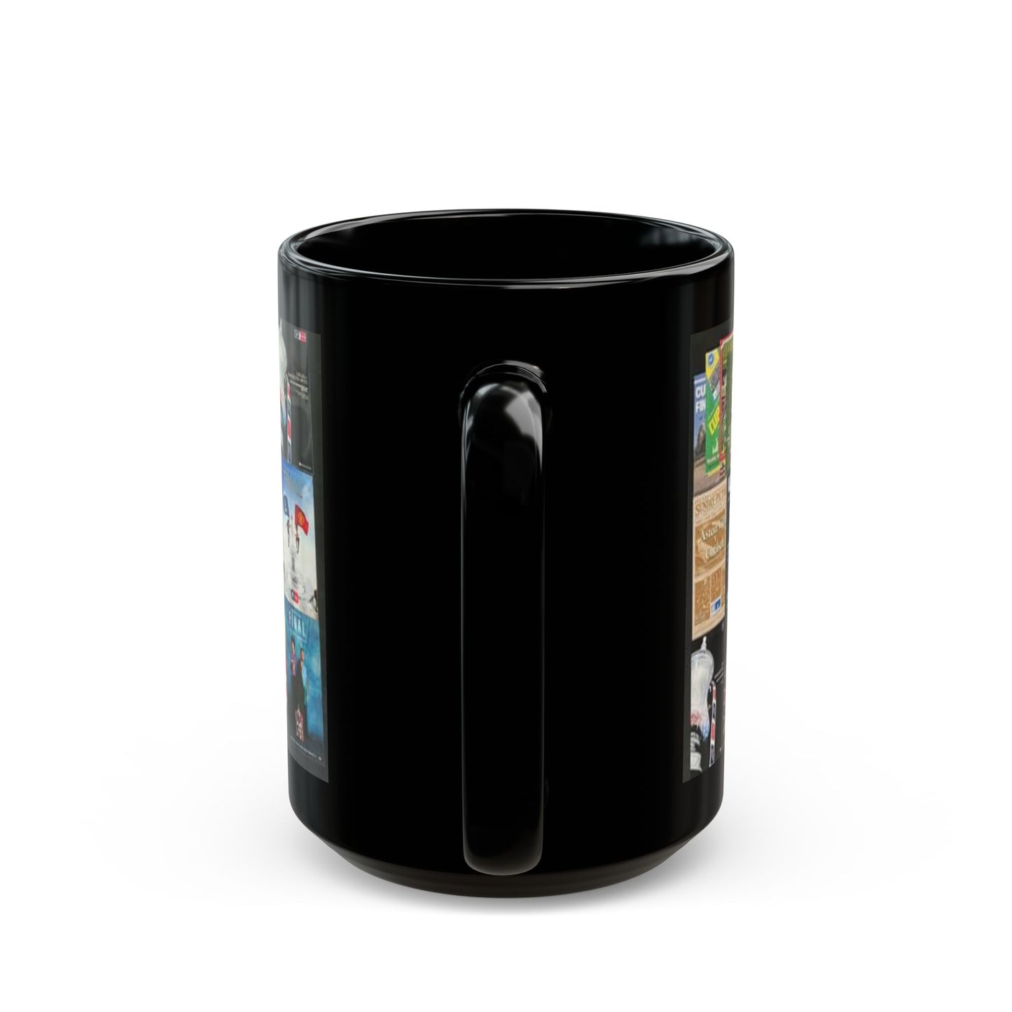 FA Cup Final Programme Cover Collage Black Mug — Coffee Cup (11oz/15oz)