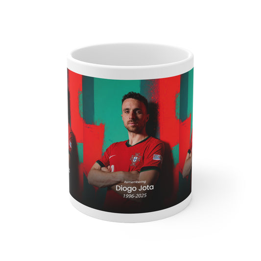 Diogo Jota Photo Memorial Mug — Personalized Tribute Ceramic Coffee Cup (11oz & 15oz)