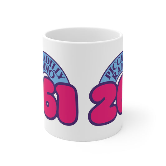 Piccadilly Radio 261 Retro Logo Mug — 11oz & 15oz Ceramic Coffee Cup