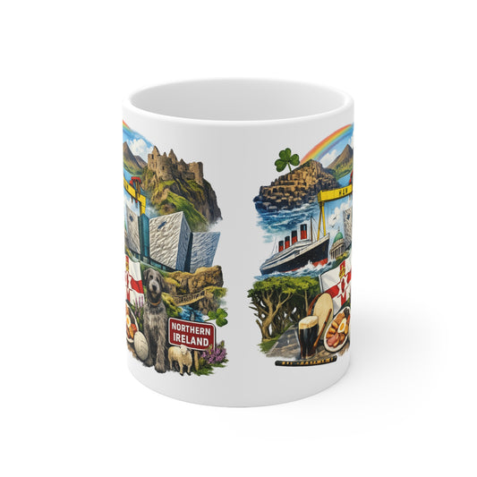 Northern Ireland Landmark Mug — Illustrated Travel Coffee Cup (11oz/15oz)