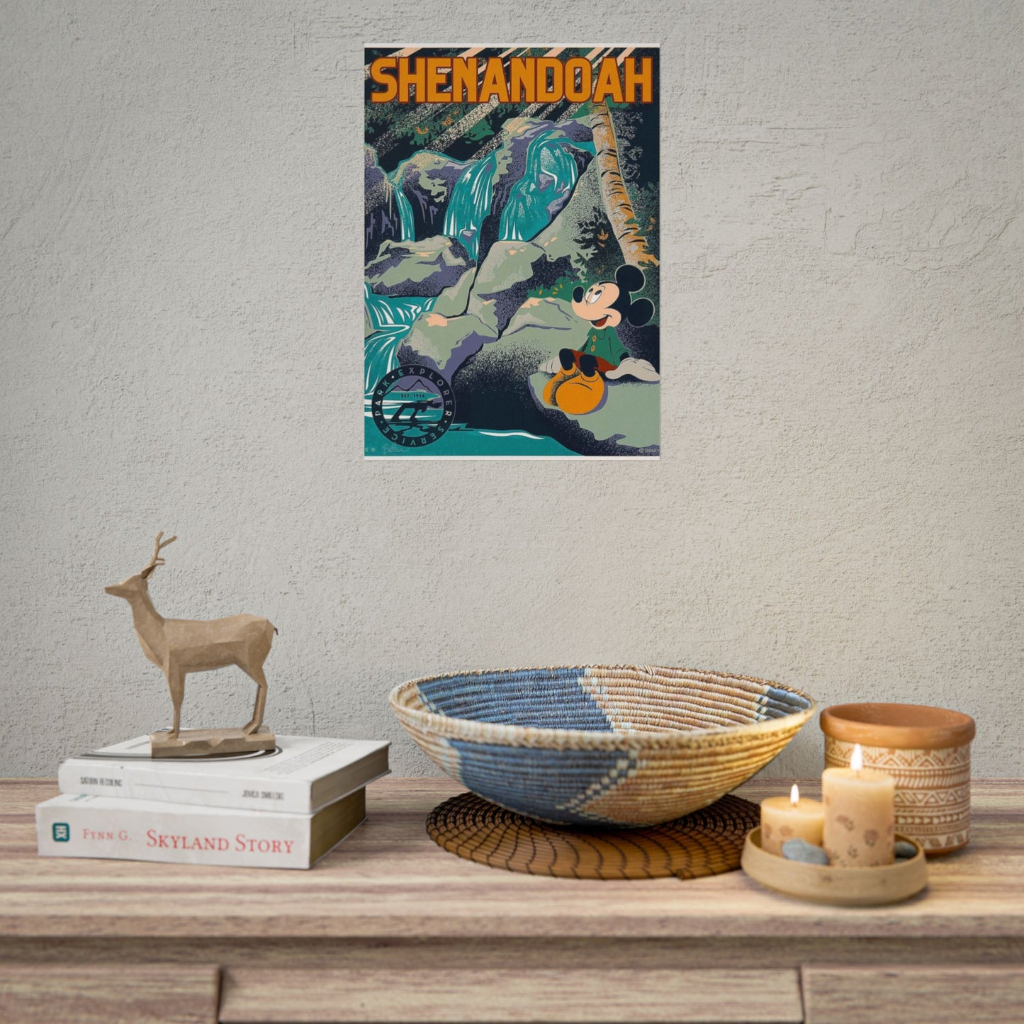 Shenandoah Vintage Mickey Mouse Travel Poster - Rolled Wall Poster
