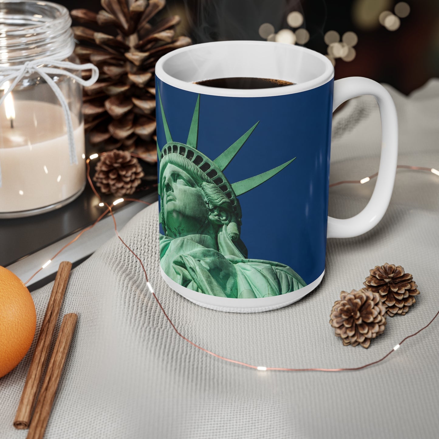 Statue of Liberty Coffee Mug — Patriotic NYC Ceramic Mug (11oz & 15oz)