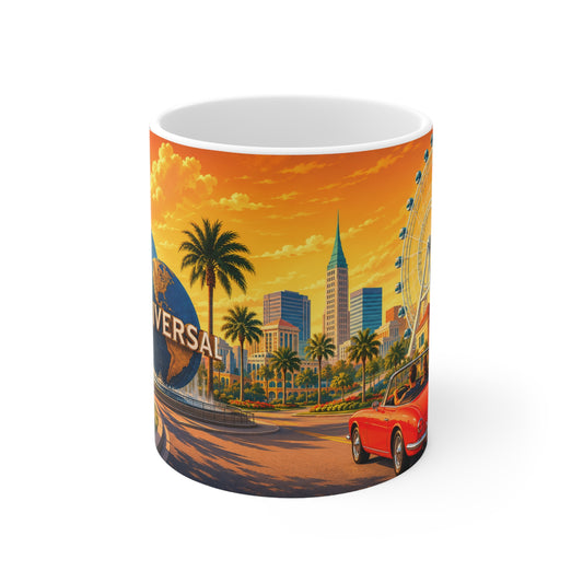Orlando Florida Retro Sunset Mug — Vintage Theme Park Coffee Cup