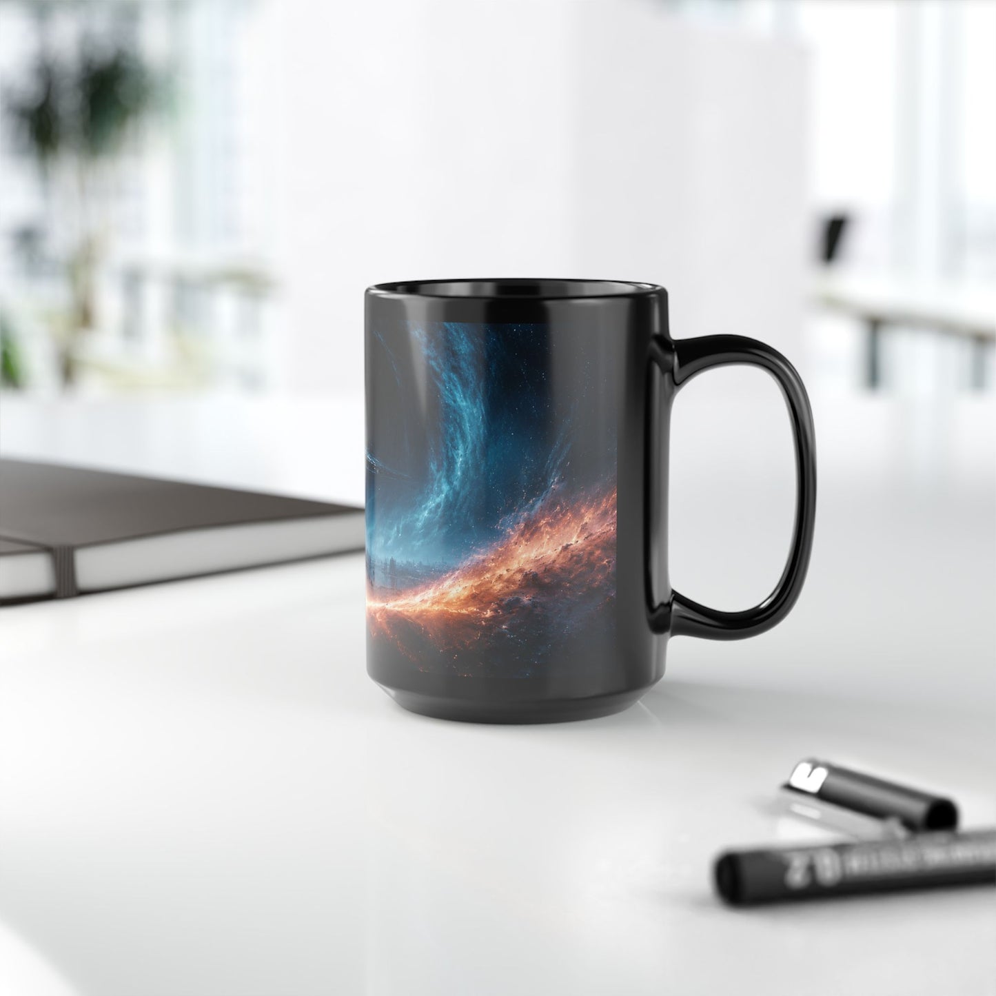 Empire Star Destroyer Galaxy Vortex Black Mug — Cosmic Space Coffee Cup (11oz & 15oz)