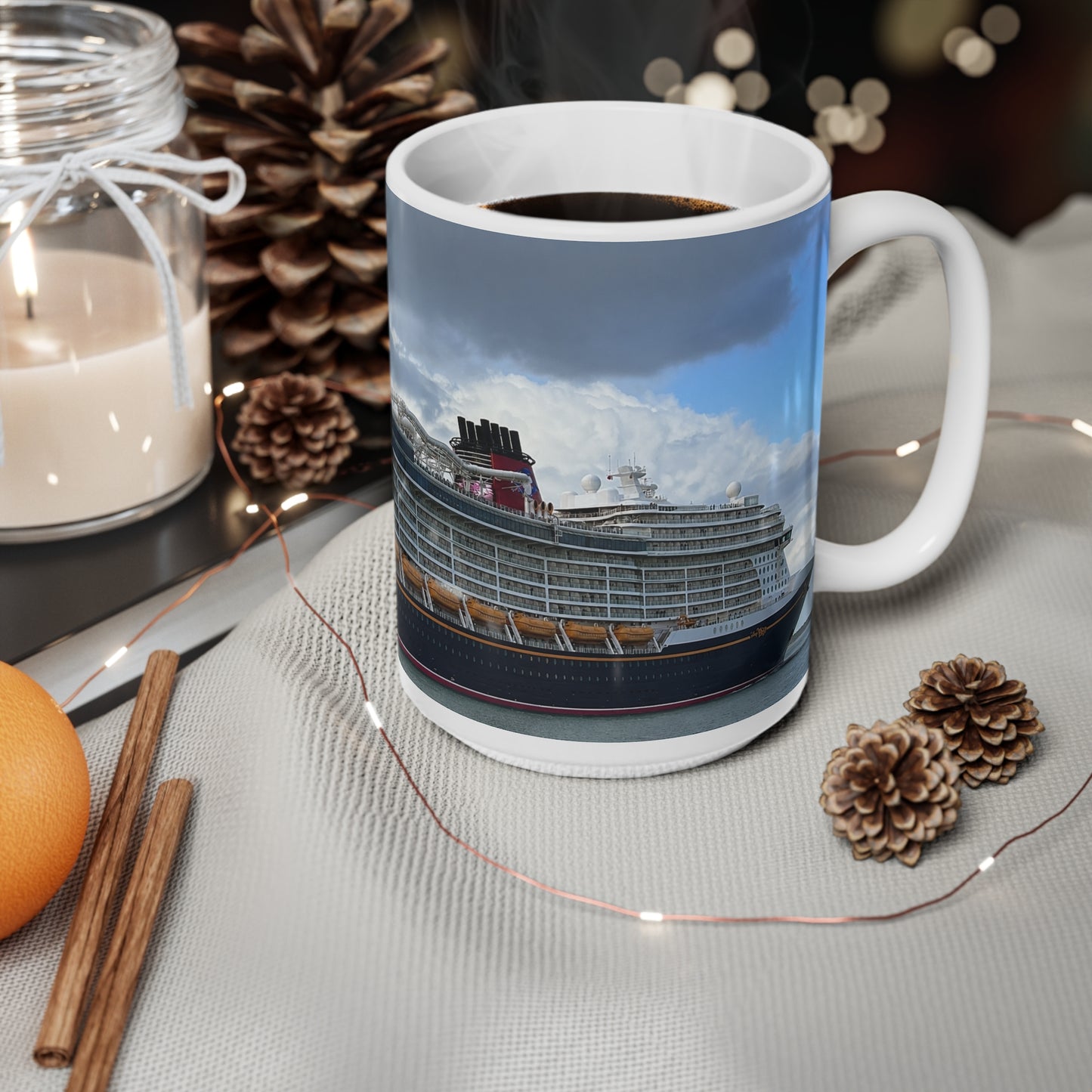 Disney Cruise Ship Coffee Mug — Panoramic Oceanliner Photo Mug (11oz & 15oz)