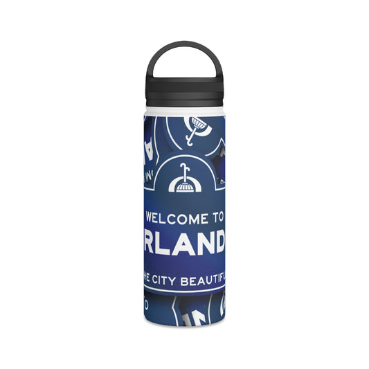 Orlando Stainless Steel Water Bottle — "Welcome to Orlando" Travel Bottle with Handle Lid