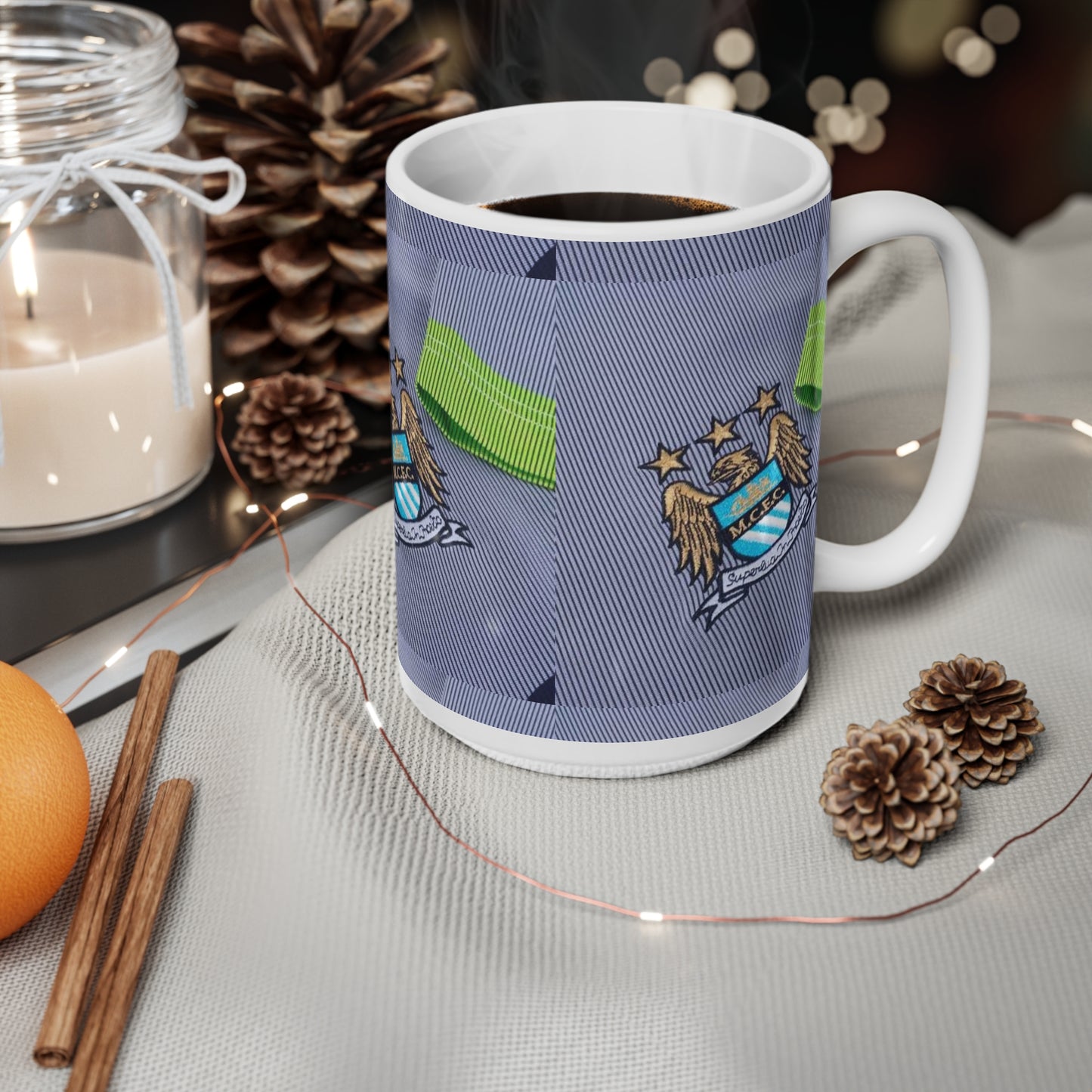 Manchester City Crest Ceramic Coffee Mug — 11oz & 15oz Football Fan Gift