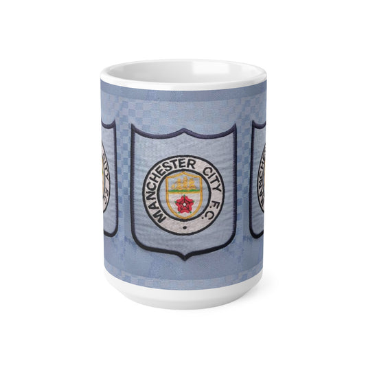 Manchester City Retro Shirt Crest Coffee Mug — Ceramic 11oz & 15oz